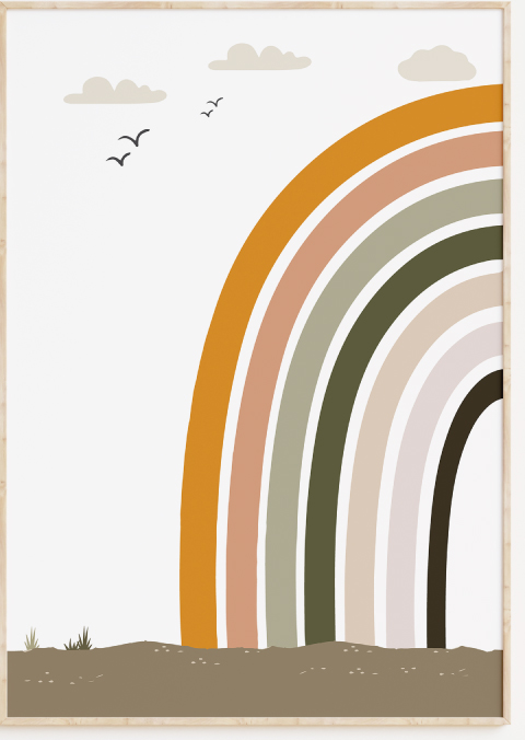 Jungle regenboog poster kinderkamer