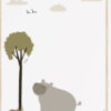 Jungle nijlpaard kinderkamer poster