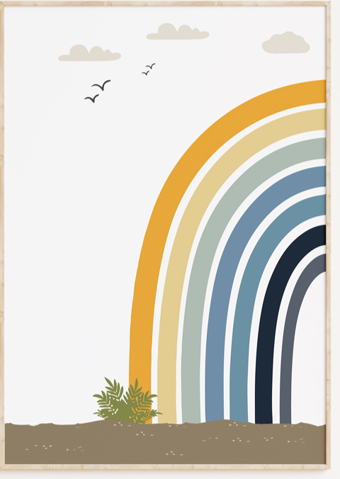 Zeewereld regenboog kinderkamer poster